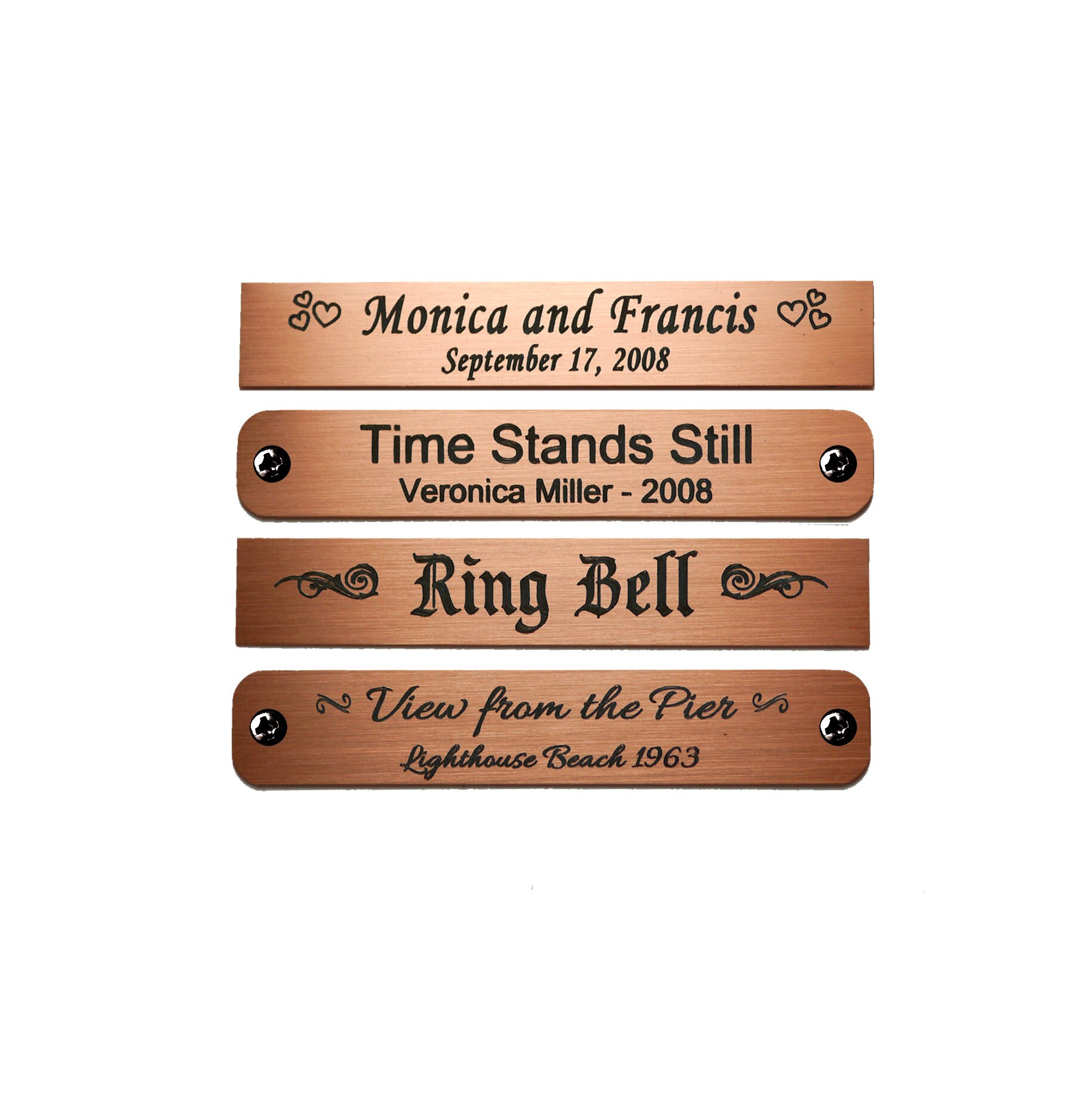 Engraved Brushed Copper Plate Picture Frame Art Label Name Tag Etsy