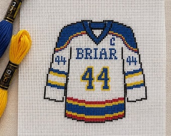 Briar University Garrett Graham Hockey Jersey Needlepoint 18 mesh canvas