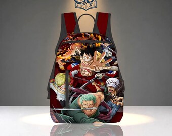One Piece Legends Backpack, Anime Straw Hat Crew Pin Display Carry All