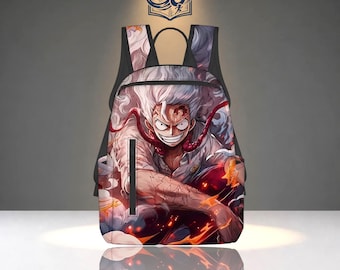 One Piece Gear 5 Luffy Anime Backpack, Pin Display Ita Bag, Harajuku