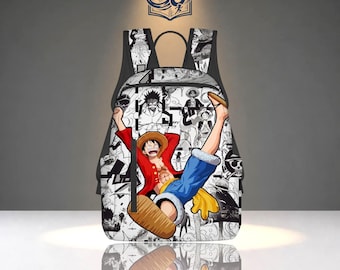Bolso Ita de manga de Luffy de One Piece, mochila de anime, expositor de pines, bolso todo en uno