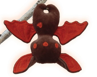 Halloween Bat Sewing Pattern and Tutorial style Instructions Stuffed Animal Bat PDF pattern with flexible wings