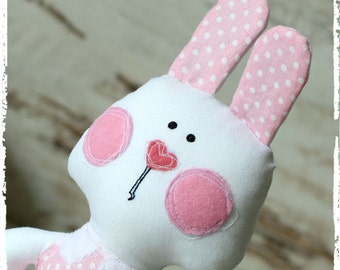Bunny Sewing Pattern and Sewing Instructions Bunny Girl in Take it Easy Style 9 and 12 inches Soft Bunny Toy Animal PDF pattern