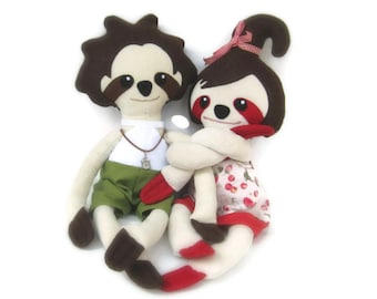 Sloth Doll PDF Pattern and Sewing Instruction Soft Girl and Boy Sloth Lazy Animal Pattern