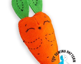 Felt Bunny Pattern, felt Carrot Bunny Easter pattern, DIY felt Easter decoration, Felt Easter bunny,  Felt soft Bunny Rabbit sewing pattern