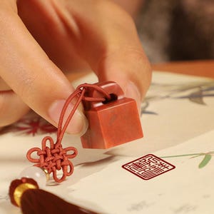 Handmade Shoushan Stone Seal, Custom Chinese Name Stamp with Tassel, Miniature Calligraphy Art Painting Signature Gift, Custom Hanko Stamp