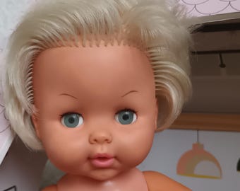 Vintage Palitoy Baby Doll Made in England 35cm 13.8" Working Sleep Eyes Blonde Hair British Doll 1960s 1970s