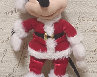 Disney Parks Mickey Mouse Santa Plush 28 cm Christmas Authentic Original Disney Holiday Collectible