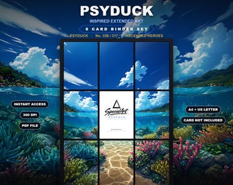 Psyduck 226/217 Inspired Extended Art | Ascended Heroes 9 Pocket Binder Page | Pokemon Binder Display