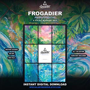 Frogadier Inspired Extended Art | 9 Pocket Binder Page | Pokemon Binder Display