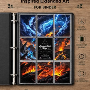 Charizard X Inspired Extended Art for Binder | Volcanic TCG Binder Display | Digital Download