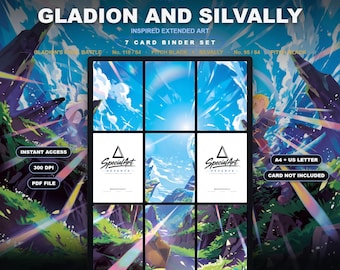 Gladion and Silvally 118/84 Inspired Extended Art | Pitch Black 9 Pocket Binder Page | Pokemon Binder Display