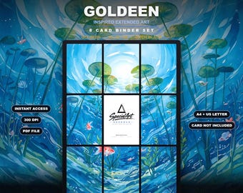 Goldeen 87/84 Inspired Extended Art | Pitch Black 9 Pocket Binder Page | Pokemon Binder Display