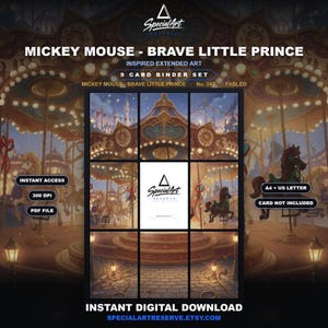 Micky Maus - Tapfere kleine Prinz inspiriert erweiterte Kunst | 9 Pocket Binder-Seite | Lorcana Sammelmappen-Aufsteller