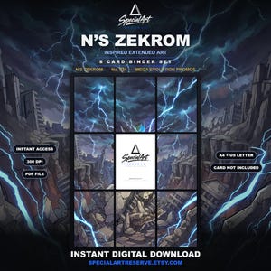 N’s Zekrom 031 Inspired Extended Art | Mega Evolution Promos 9 Pocket Binder Page | Pokemon Binder Display