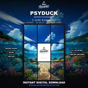 Psyduck 226/217 Inspired Extended Art | Ascended Heroes 9 Pocket Binder Page | Pokemon Binder Display