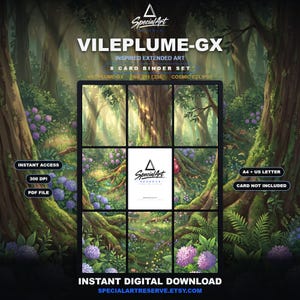 Vileplume-GX 211/236 Inspirerad Utökad Konst | Cosmic Eclipse 9-Ficks Pärmsida | Pokémon Pärmdisplay