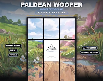 Paldean Wooper 102/94 Inspired Extended Art | Phantasmal Flames 9 Pocket Binder Page | Pokemon Binder Display