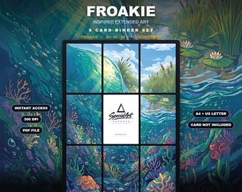 Froakie Inspired Extended Art | 9 Pocket Binder Page | Pokemon Binder Display