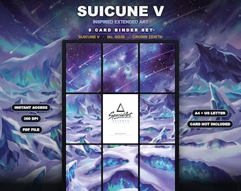 Suicune V GG38 Inspired Extended Art | Crown Zenith 9 Pocket Binder Page | Pokemon Binder Display