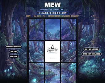 Mew GG10/70 Inspired Extended Art | Crown Zenith Galarian Gallery 9 Pocket Binder Page | Pokemon Binder Display