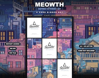Meowth 144/128 Inspired Extended Art | 30th Celebration 9 Pocket Binder Page | Pokemon Binder Display