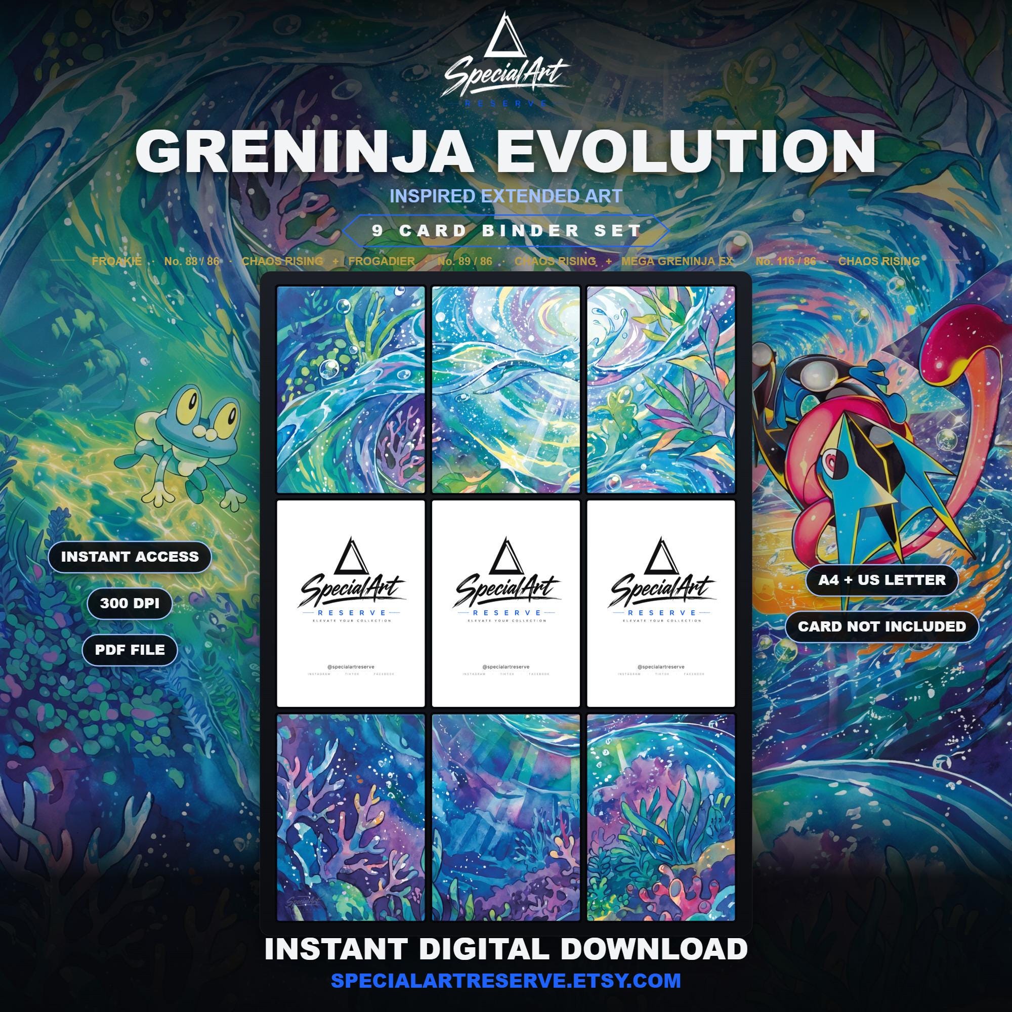 【増補版】ゲルハルト・リヒター 画集 Panorama Expanded Greninja Inspired Extended Art | 9 Pocket Binder Page | Pokemon