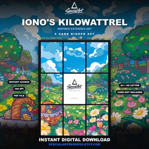 Kilowattrel 163/159 inspiré d'Iono | Page pour reliure à 9 pochettes Journey Together | Présentoir pour reliure Pokémon