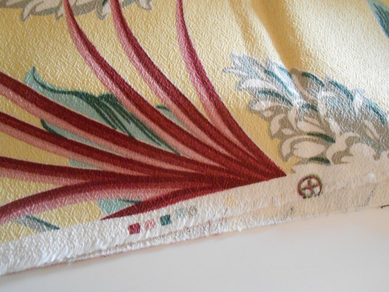 vintage tropical barkcloth upholstery weight remnant
