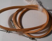 3  vintage wood embroidery hoops
