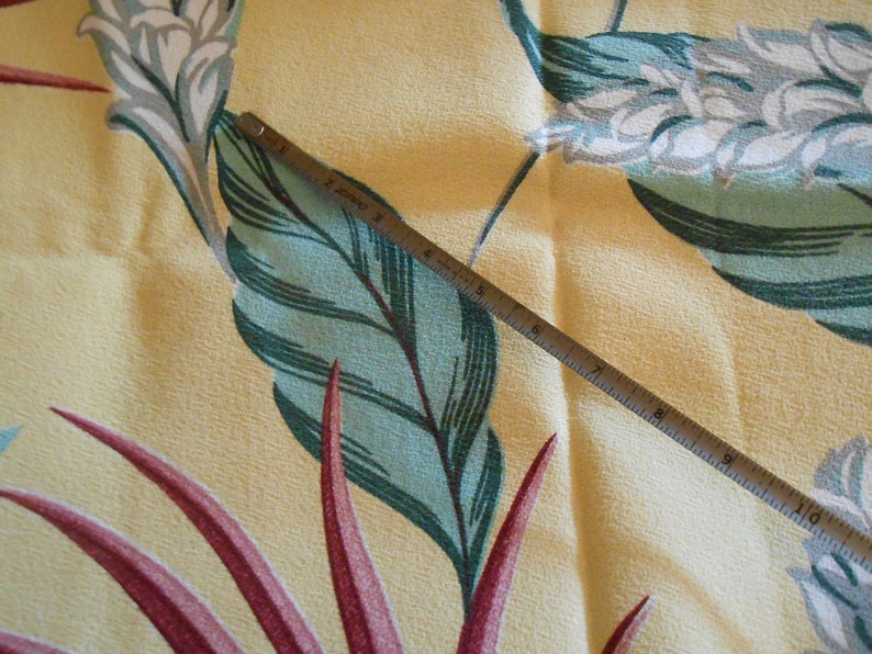 vintage tropical barkcloth upholstery weight remnant
