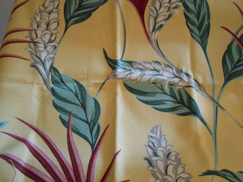 vintage tropical barkcloth upholstery weight remnant