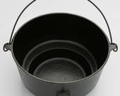 Antique Rare ERIE 8 Low Eccentric Cast Iron Lg. DEEP Kettle, Bailed Handle Pre-GRISWOLD Piece Professionally Cleaned Organically Seasoned