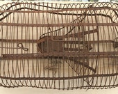 PENDING/ Antique 1800s rare primitive Vermont Wire Live Mouse Trap worked as Folk Art Wire Ware