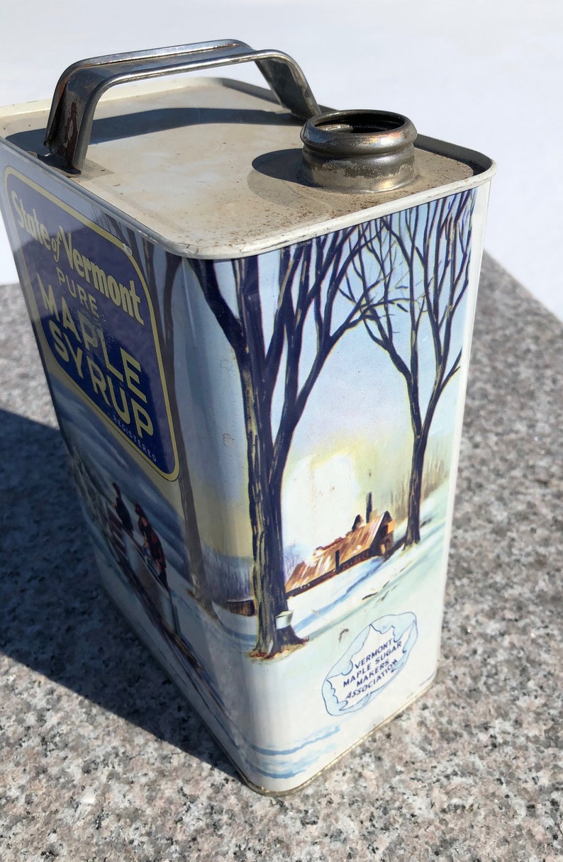 Vintage Rare State of VERMONT Maple Syrup Tin Can Very Unique Etsy