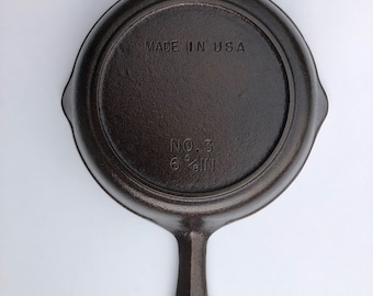 Vintage Very Rare Find Birmingham Stove & Range Century Series No. 3 Cast Iron Skillet Fry Pan, All Original Factory Polished