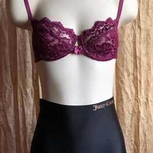 Victoria's Secret Vintage 1980s Gold Label Purple Lace Bra 34B/32C 