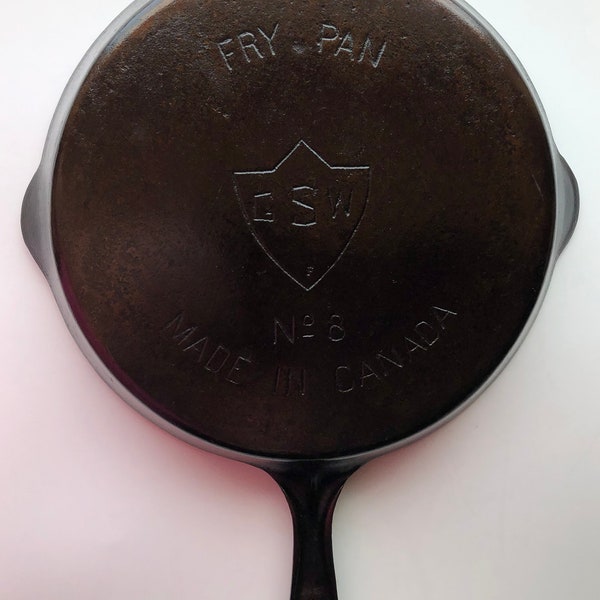 Antique 1930s Canadian Maker General Steel Wares GSW, Toronto, ON Cast Iron  Skillet No 8 Professionally Cleaned & Seasoned Organically