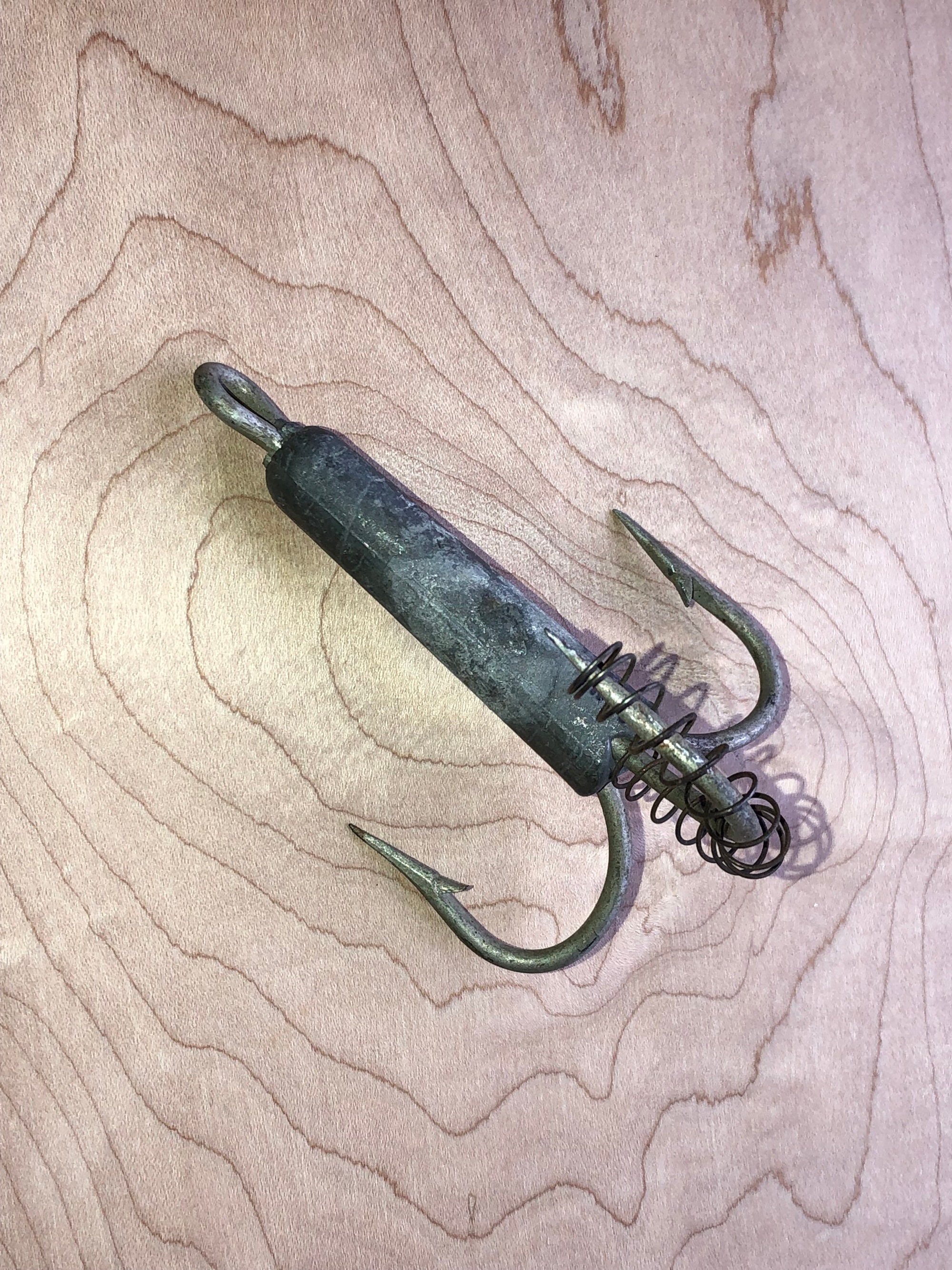 Antique Rare Treble Fishing Lead Weight All Handmade 3 Prong Large Size  Very Heavy Duty for That Large Fish 