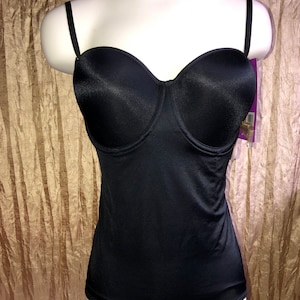 Vintage Maidenform Flexees Long Length Shaping Cool Comfort Camisole Tuxedo  Black 2X Large 3334 