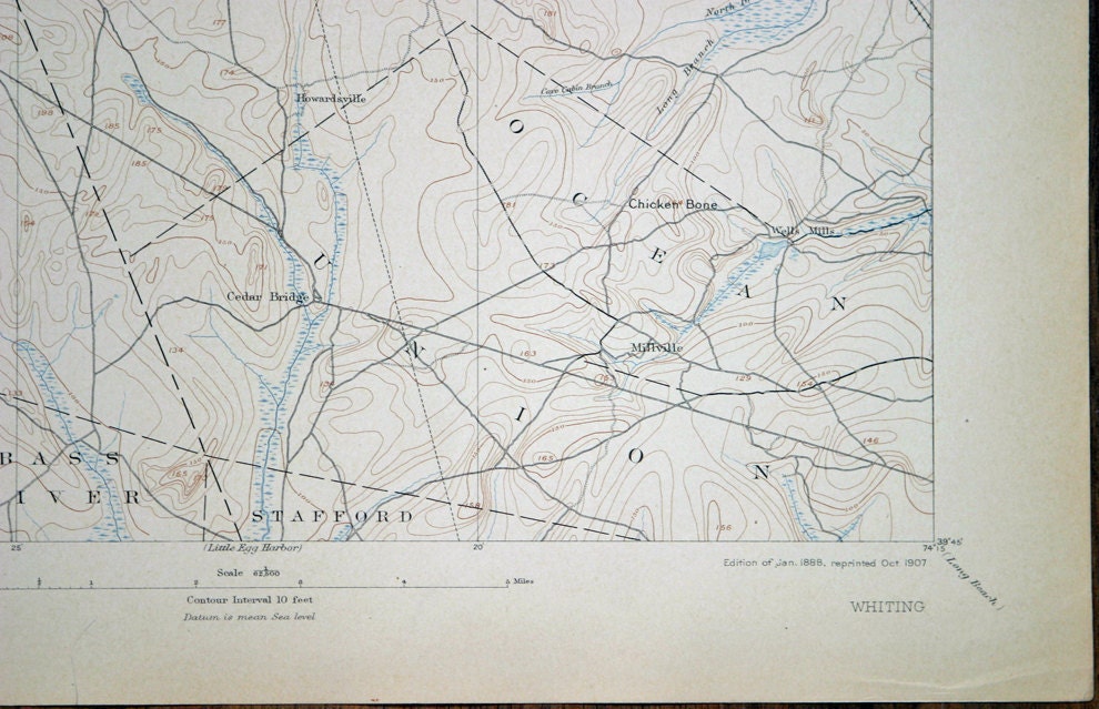 Antique NEW JERSEY Whiting & Many More Surrounding Areas Etsy