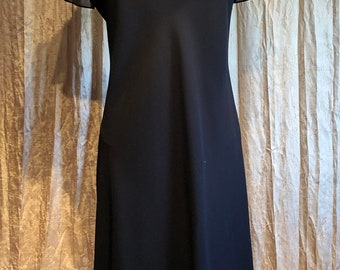 S.L.Fashion Little Black Dress Short Sheer Flutter Sleeves Cowl Neckline With Ruched Bodice S.L.Fashion  Made in USA Every