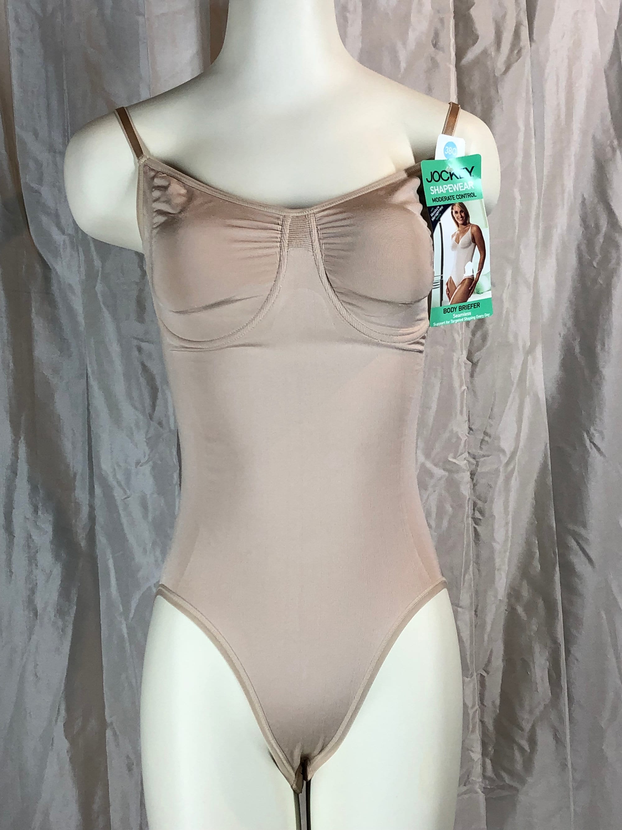 Maidenform Vintage Beige Body Shaper Shiny Nylon Womens L 