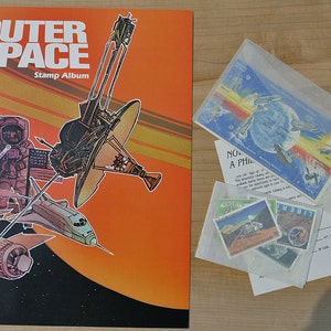 Vintage Rare United States Postal Stamps Collectors Gift MINT 1982 Outer Space Stamp Collecting Kit US & Foreign Stamps image 1
