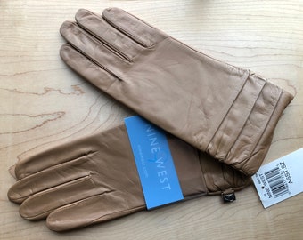 New Vintage Genuine Butter Soft Leather Dress Gloves By Nine West Hand Crafted with the Finest Leather, XL size.