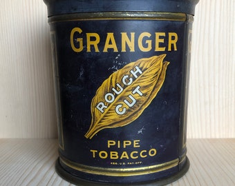 Antique Pipe 1900s TOBACCO GRANGER TIN Antique Very detailed graphics