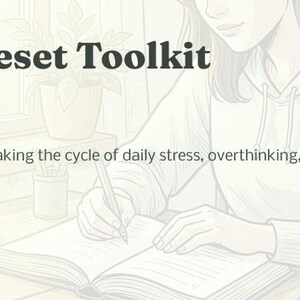 Anxiety Reset Toolkit | Stress & Overthinking Workbook | Printable Mental Wellness PDF | Daily Calm Planner
