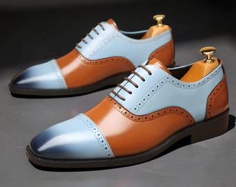 Men's Breathable Leather Shoes Business Work Shoes Splicing Casual Leather Shoes