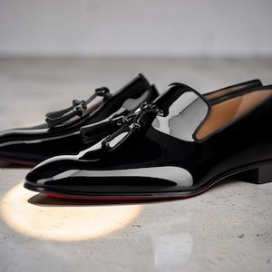 Christian louboutin mens shoes black spikes - Etsy 日本