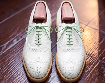 White Men's Shoes Handmade Oxford Suede leather Brogue Toe Formal Dress Shoe New